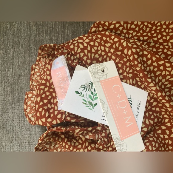 Elegant Brown Long Sleeve Dress C+D+M NWT. SIZE S - Picture 10 of 14